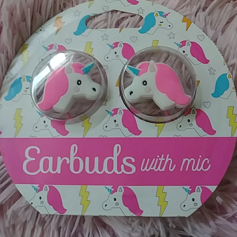 Unicorn earbuds with Mic & 💞Pin set💋 - Picture 2 of 5